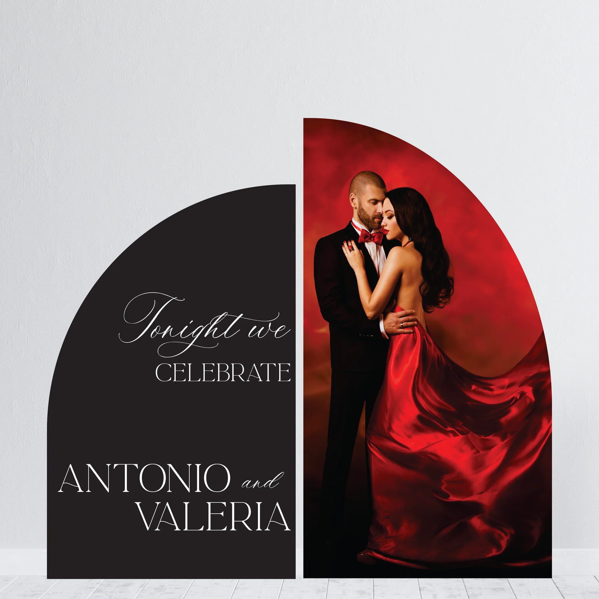 Tonight We Celebrate Sign with Photo Arch - Wedding Reception Sign - Half Photo Arch