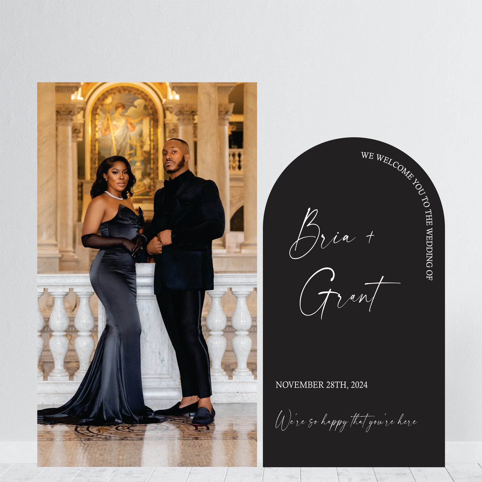 Wedding Welcome Sign with Photo Arch - Welcome to Our Wedding - Photo Board