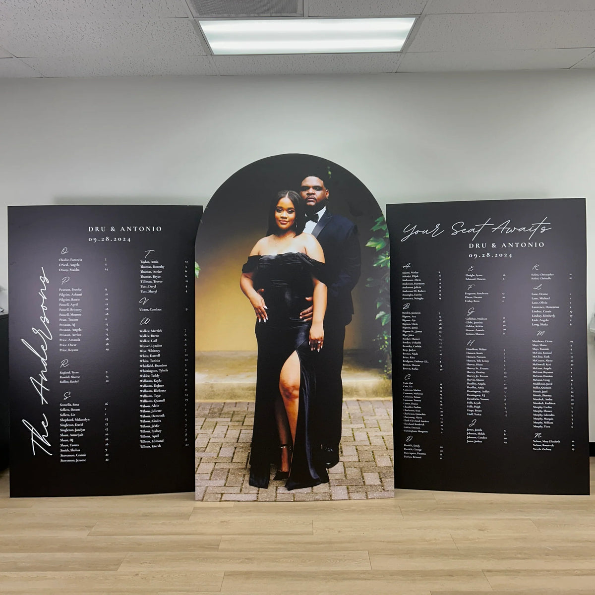 Custom Photo Seating Chart Seating Chart with Photo Boards - Modern Black and White Seating Chart ...